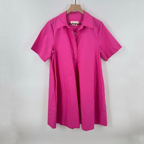 NWT By Anthropologie Polie Short Sleeve Swing Tunic Dress Pink Size M Modern - Picture 1 of 11